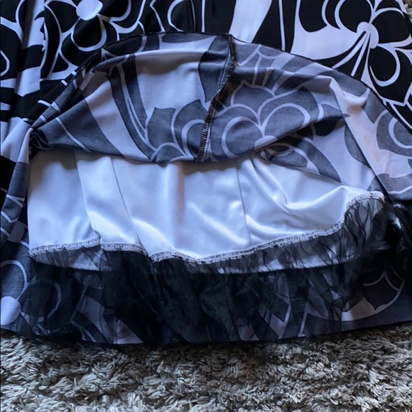 Cute Lined Halter Black and White Floral Dress - Picture 6 of 6